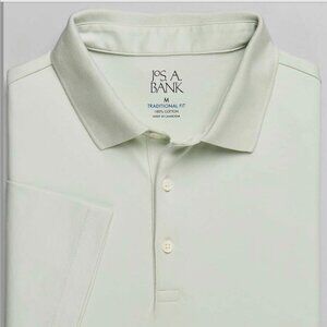 Jos. A. Bank Traditional Fit Interlock Knit Solid Polo - colour: Green